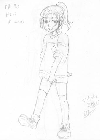 Boceto de diseño de personaje para proyecto personal. Año 2023